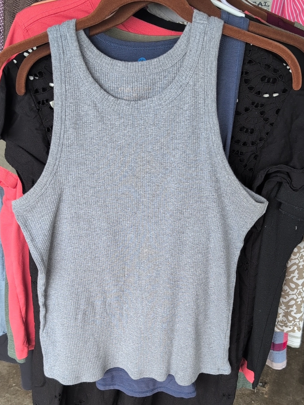 Maurices Light Gray Ribbed Tank